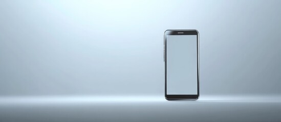 Smartphone advertisement featuring a mobile device against a sleek white background