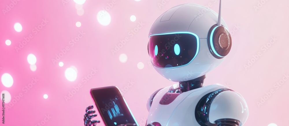 Poster mobile user interacts with a virtual robot powered by artificial intelligence for translation assist