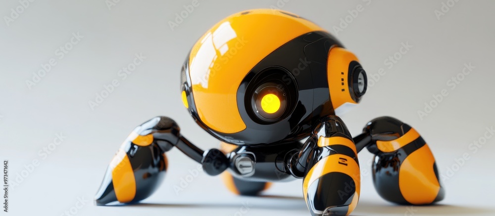 Poster 3d rendering of a robotic toy