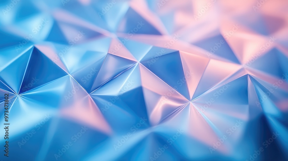 Poster blurred light blue triangle background design geometric origami style background featuring a gradien
