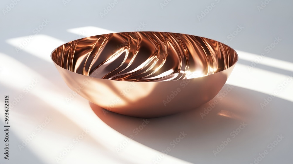 Poster 3d rendering of a copper object featuring realistic shadow effects