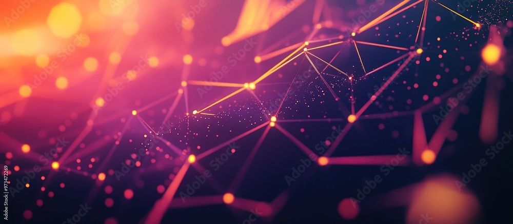 Aufkleber abstract geometric background featuring polygon lines and dots ideal for science and business techno