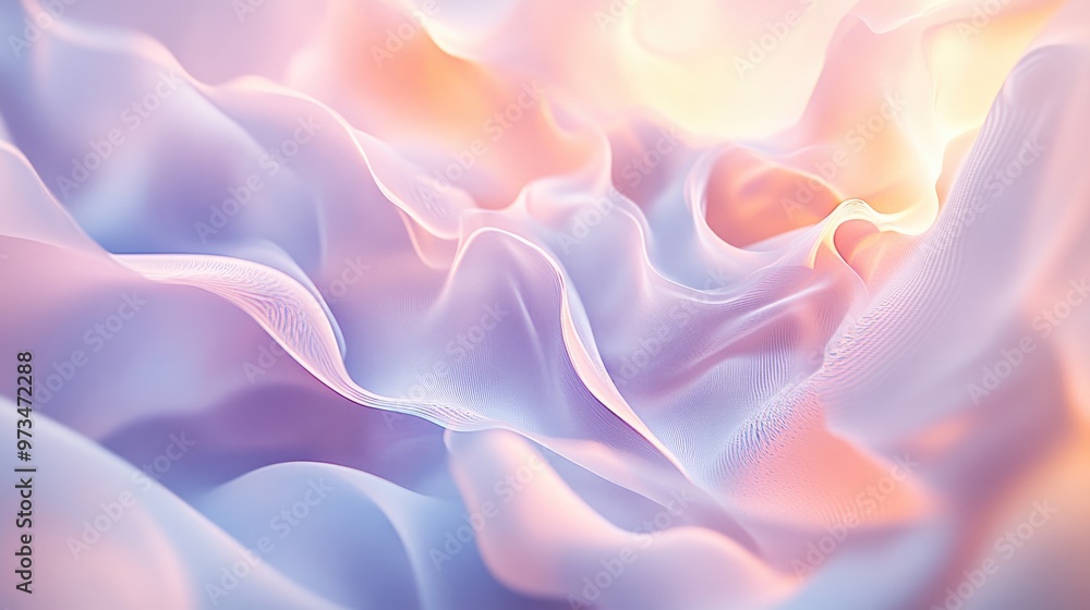 Poster subtle abstract design with soft colors and flowing shapes creating a soothing and harmonious visual