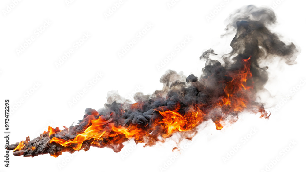 Wall mural dynamic illustration of colorful flames and smoke, perfect for visual storytelling around fire, dang