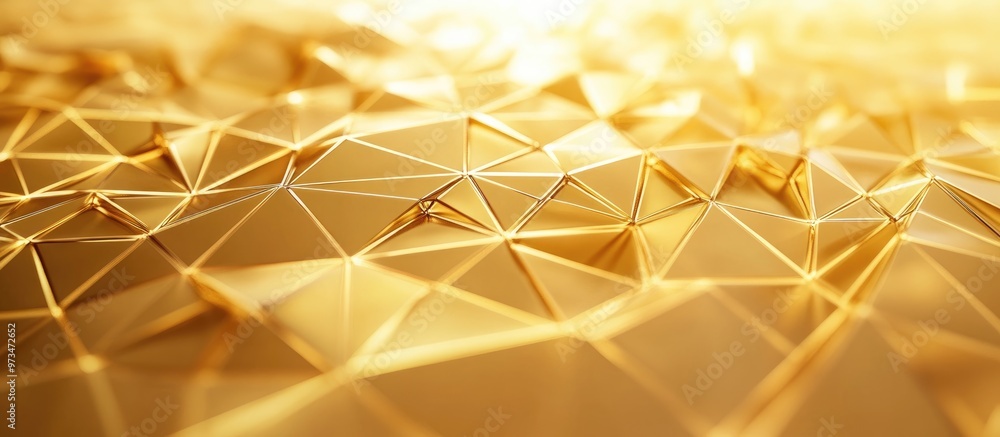 Poster abstract low polygonal surface in gold tones geometric line patterns create an intriguing background