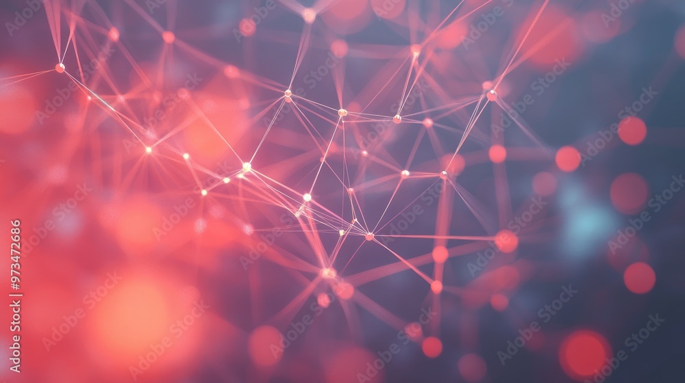 Aufkleber abstract digital network of interconnected points and lines a contemporary design suitable for banne