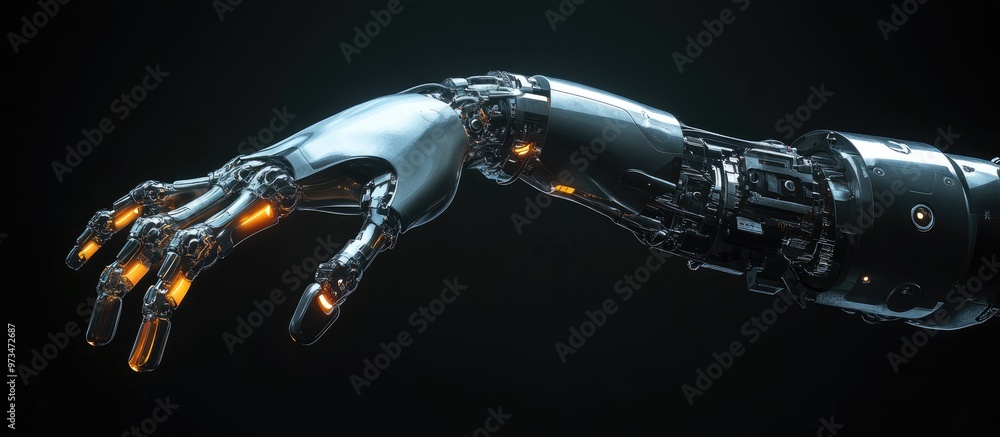 Poster 3d rendering of a robotic limb for replacement use