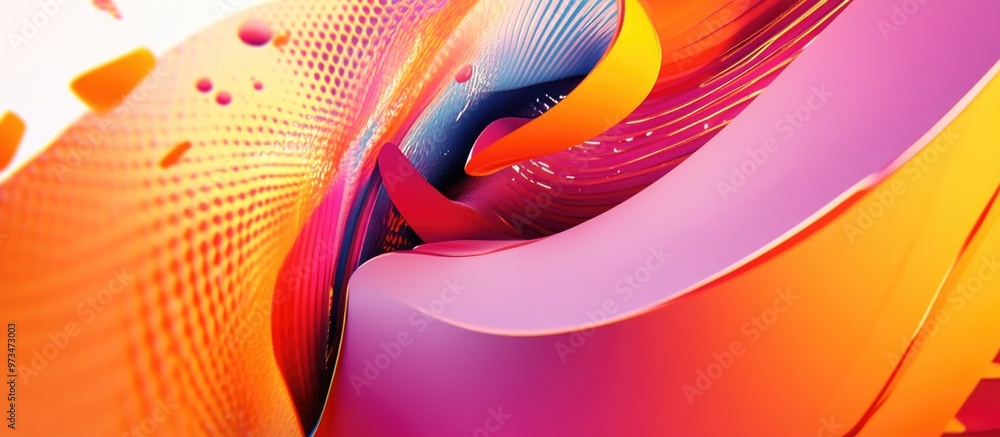 Poster vibrant abstract composition featuring bold colors and dynamic shapes creating an eye catching visua