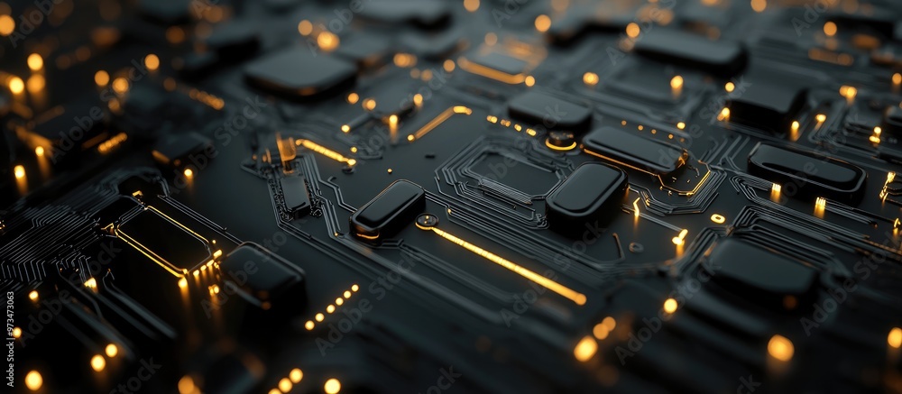 Aufkleber black cyber circuit background representing advanced future technology concepts