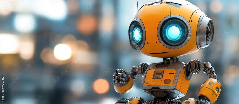 Poster 3d rendering of a robotic toy