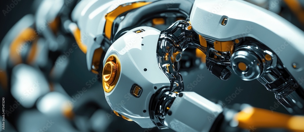 Poster close up of advanced robotic clamp arms in motion showcasing futuristic technology and engineering i