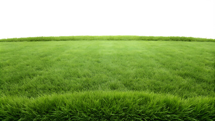 Fototapeta premium Lush green grass field under bright sunlight, perfect for outdoor activities, gardening, or landscaping projects. Transparent or white background.