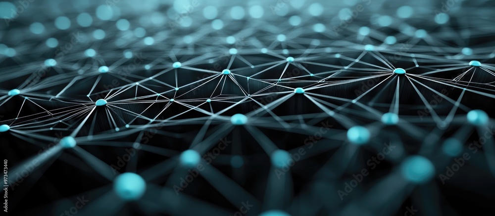 Poster telecom mobile business interconnect abstract texture in shades of grey and turquoise