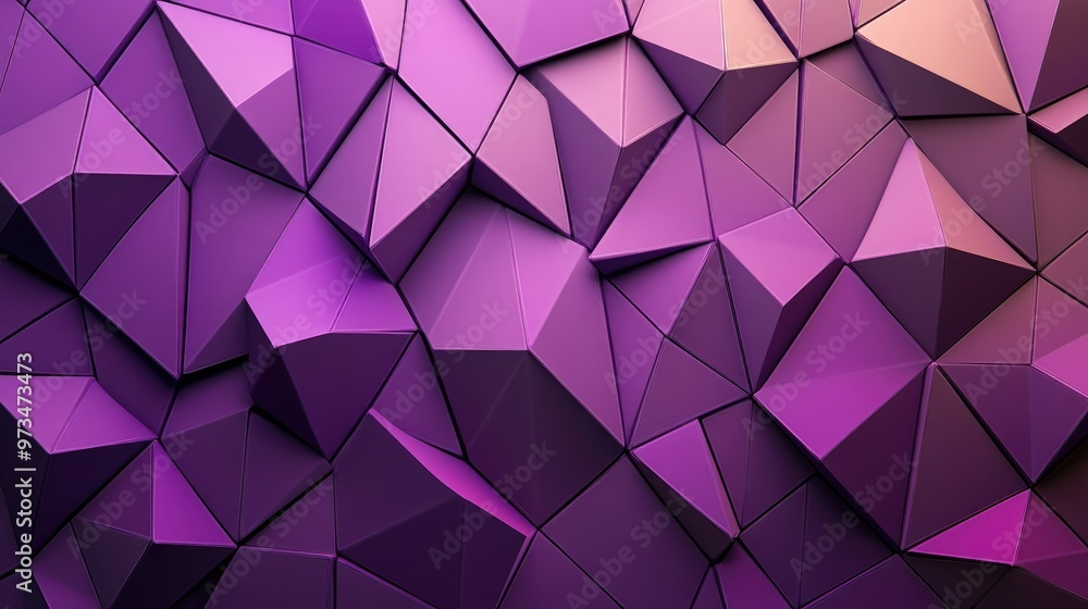 Poster abstract gradient background featuring shades of purple and brown with three dimensional triangles i