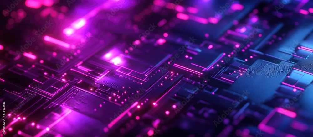 Aufkleber contemporary digital technology visualization featuring a high tech computer illustration with a gra