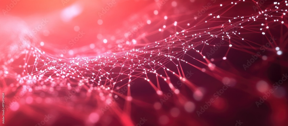 Poster emerging connections conductors and neural signals against a red background concept of digital conne