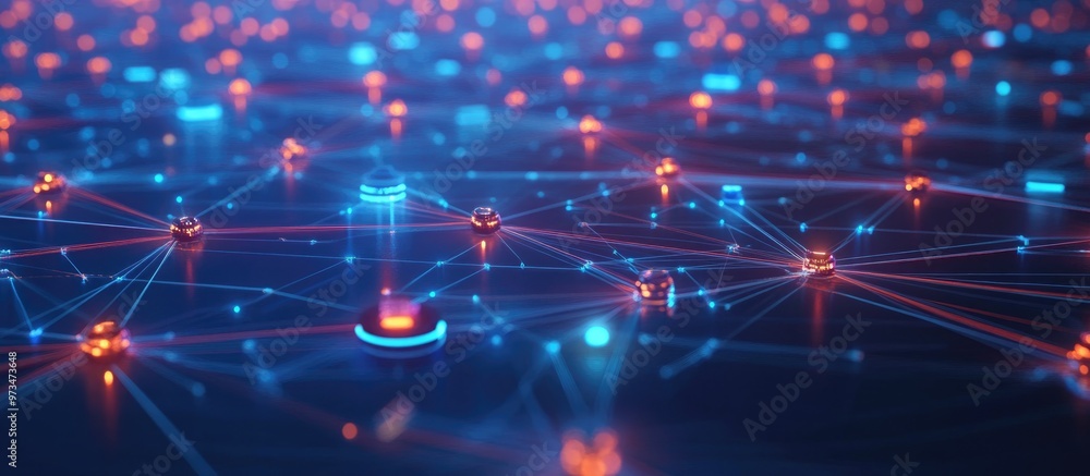 Poster wireless communication network concept featuring iot internet of things and ict information communic