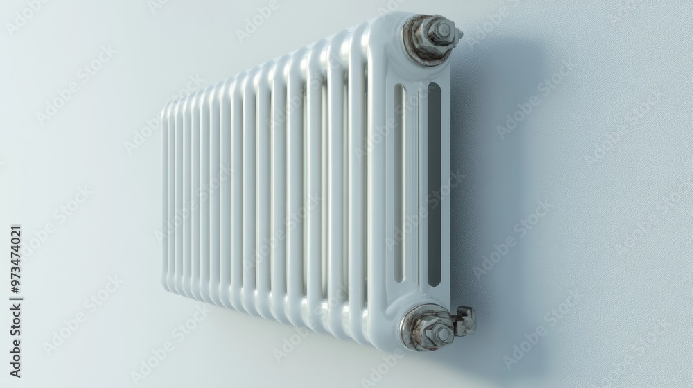Poster radiator on a white background with a clipping path for easy integration in designs