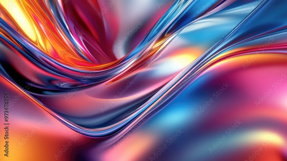 Aufkleber modern digital abstract background featuring soft smooth lines in vibrant colors creating a sense of