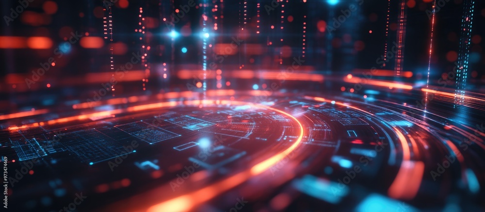 Poster digital transformation and innovation in technology with a focus on internet business concepts 3d il