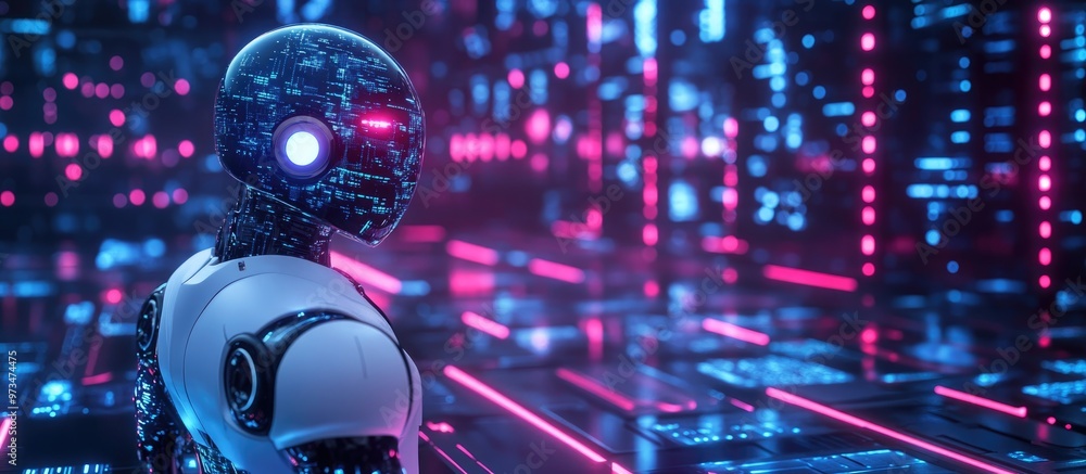 Poster the idea of leveraging technology and ai to enhance productivity featuring ai learning artificial in