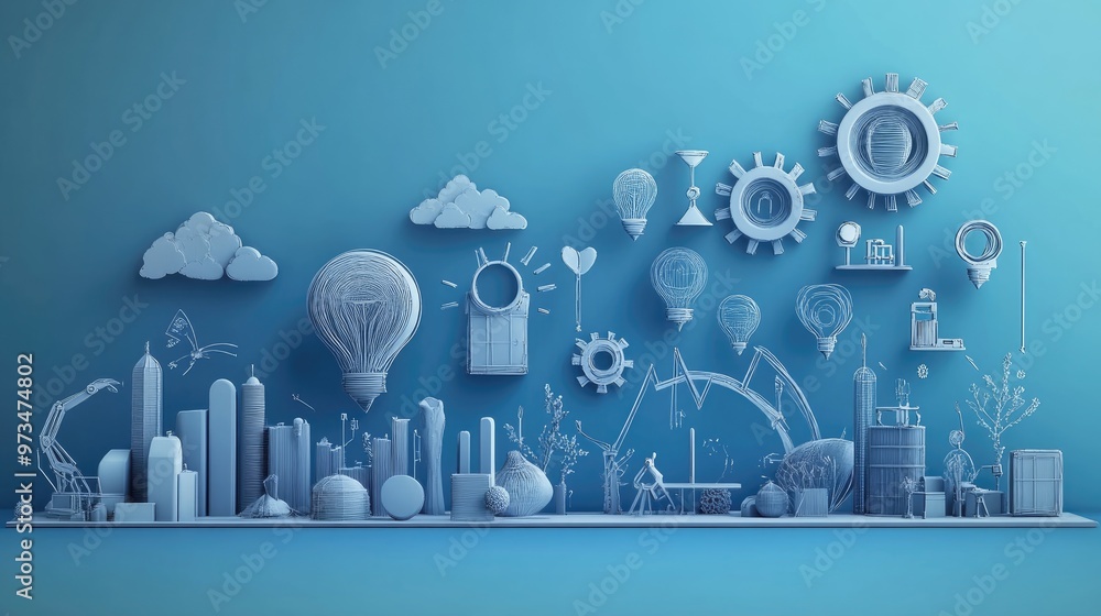 Poster concept of implementation realizing ideas executing a successful business initiative collaboration a