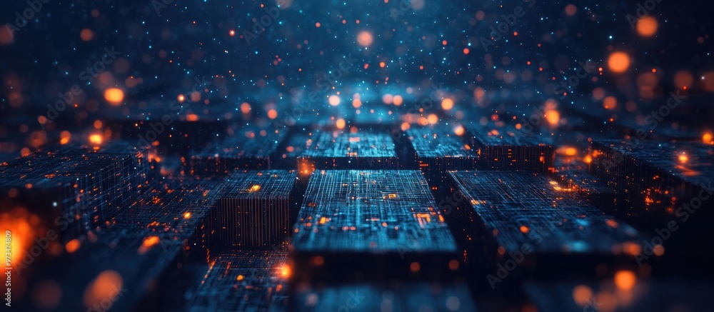 Poster bits and bytes set against a dark blue backdrop