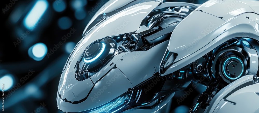 Poster sleek futuristic technology showcasing advanced robotic features and innovative design highlighting 
