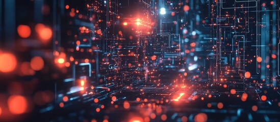 Obraz premium Futuristic 3D illustration showcasing innovative technology in the realm of artificial intelligence