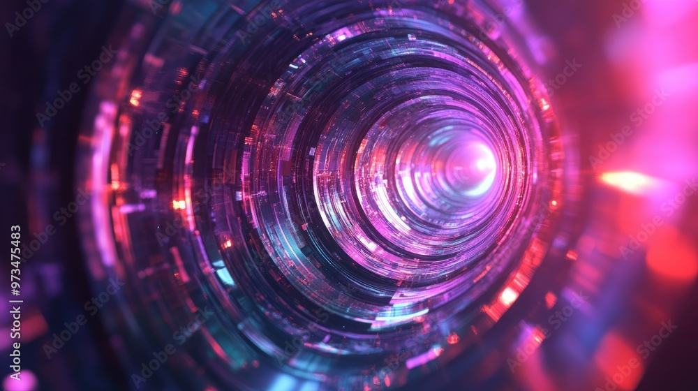 Poster abstract shapes and colors form a backdrop in the geometry of virtual space series enhancing themes 