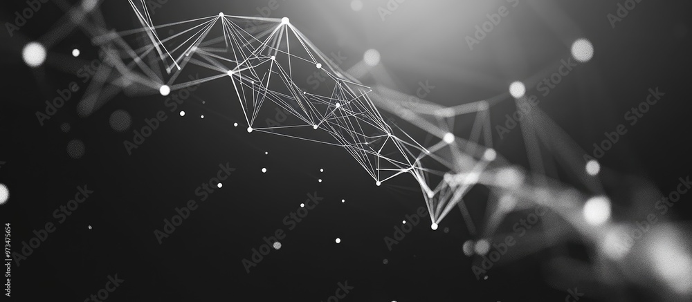Poster abstract futuristic background featuring interconnected triangles dots and lines in a blank space