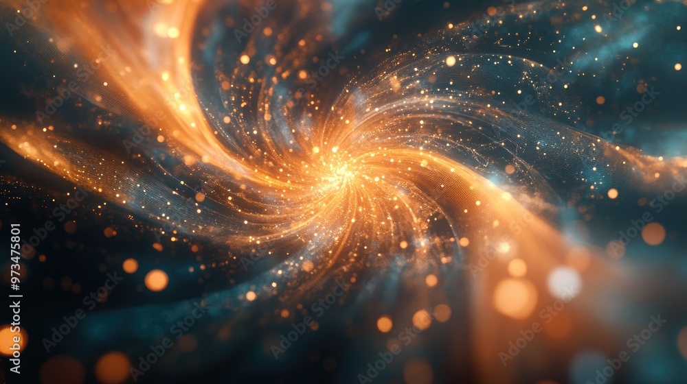 Poster abstract fractal light background created through 3d rendering techniques
