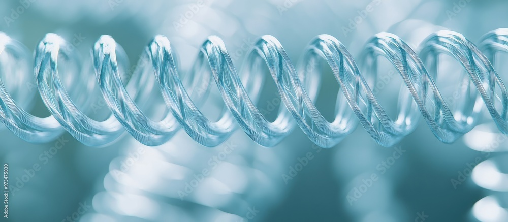 Aufkleber low poly mesh wireframe illustration of a tension helix spring in 3d rendering