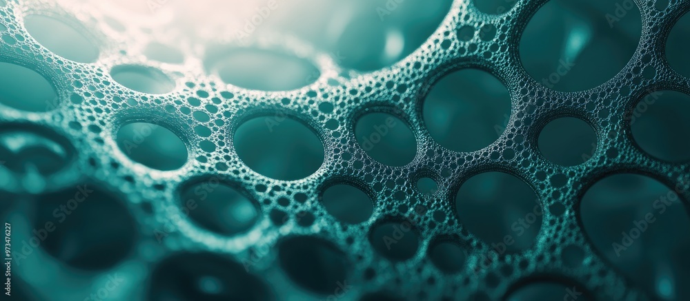 Poster abstract interconnected circles forming a network