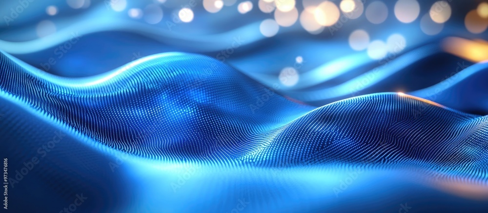 Poster blue wave light screen gradient texture background abstract digital backdrop illustrating ai technol