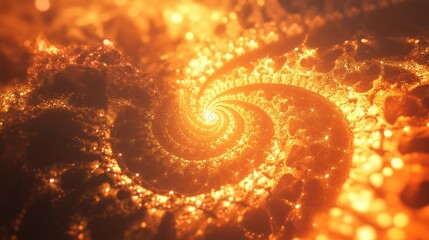 Orange fractal swirl pattern