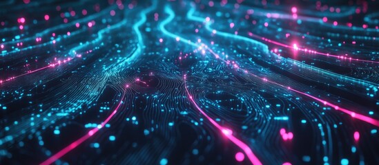 Obraz premium Abstract technology background featuring artificial intelligence concepts in a digital web environment