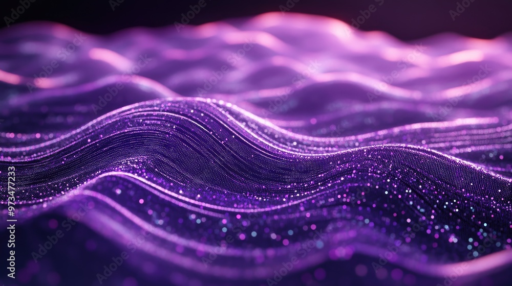 Poster abstract violet wave lines representing big data visualization