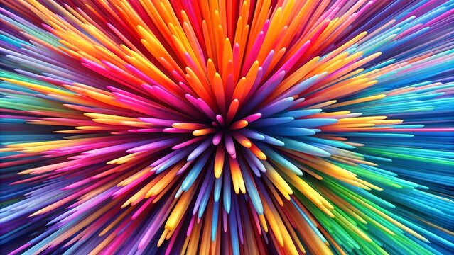 A vibrant explosion of color radiating from a central point, showcasing a stunning array of hues and dynamic patterns.