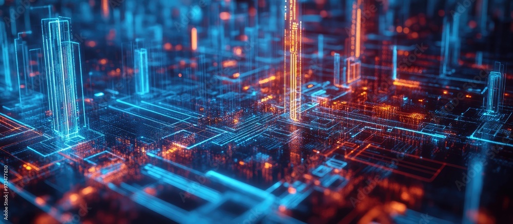 Poster engineers track energy consumption through a mobile app showcasing holographic visuals with ai highl