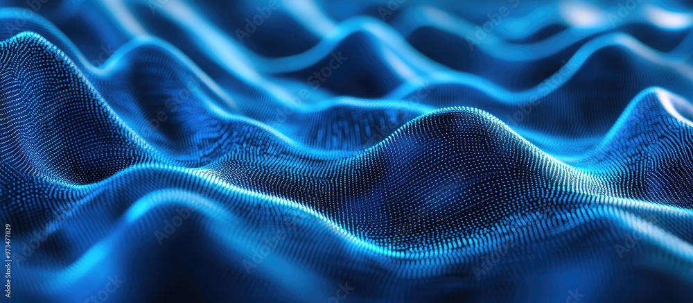 Aufkleber blue wave light screen gradient texture backdrop abstract representation of ai technology and big da