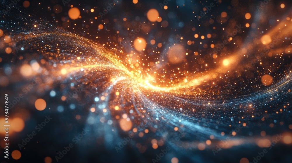 Poster abstract background featuring dynamic fantasy motion with radiant lights luminous energy waves and s