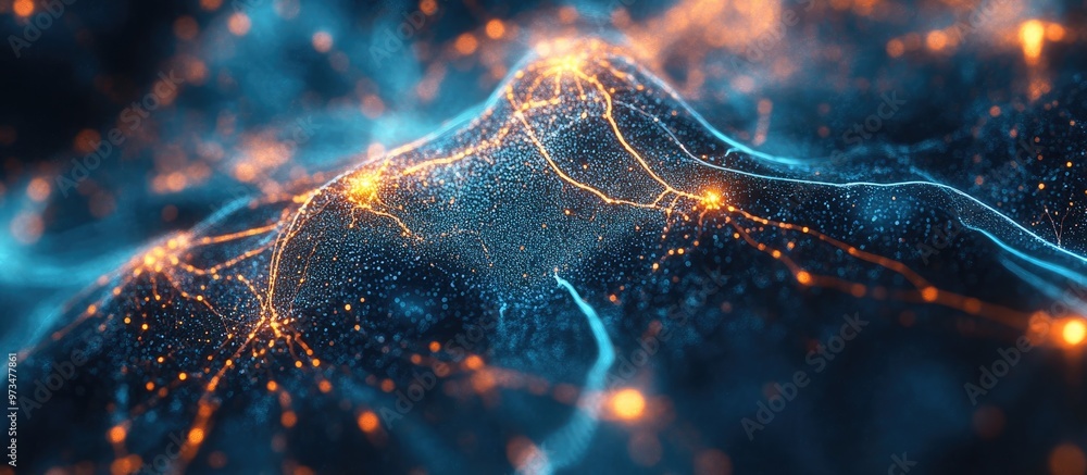 Poster abstract representation of artificial intelligence technology web backdrop virtual concept design