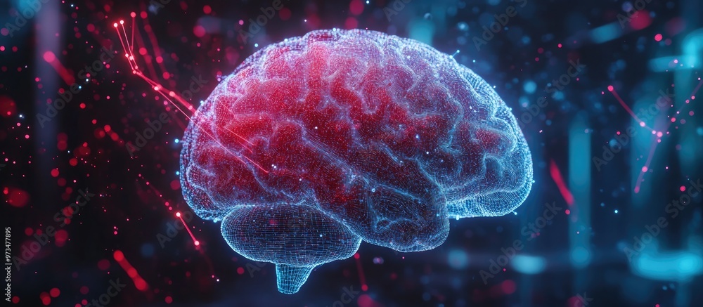 Aufkleber 3d rendering of a holographic digital human brain symbolizing the concepts of artificial intelligenc