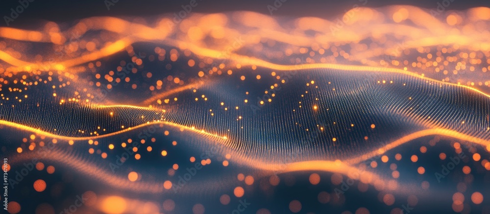 Aufkleber abstract illustration of a network connection featuring points and lines wireframe design depicting 