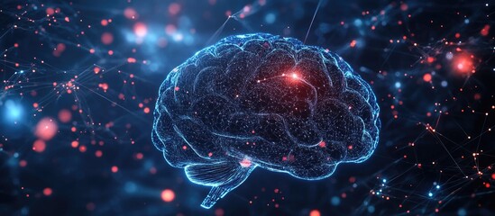 Abstract representation of artificial intelligence with a technological web background showcasing a virtual concept