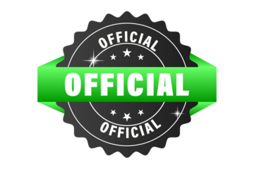 Official Label green and black label on PNG background