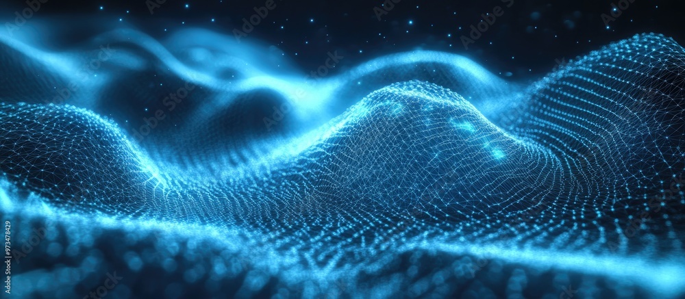 Poster 3d wireframe abstract background featuring dynamic lines concept of technology and digital connectiv
