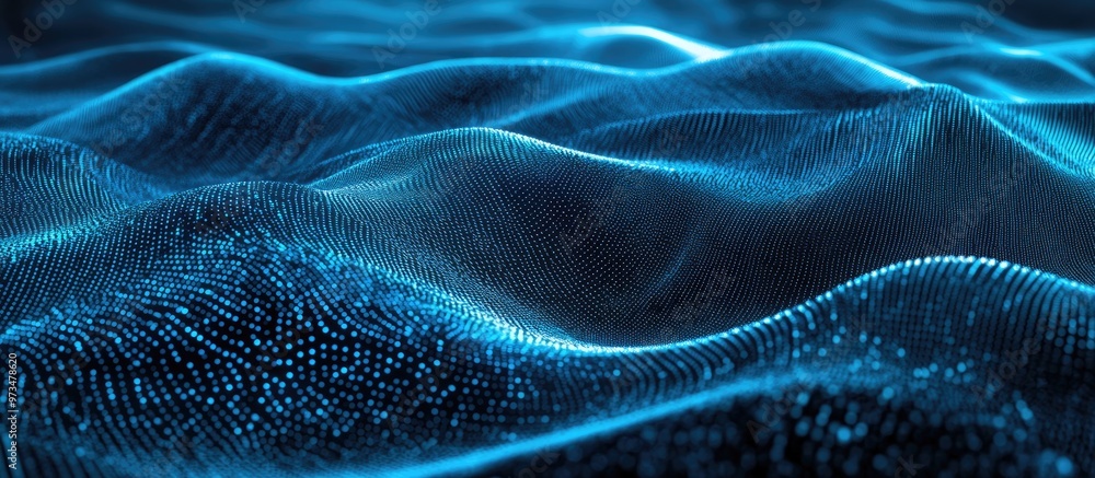 Poster blue wave light gradient texture background abstract representation of advanced technology and digit
