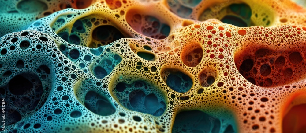 Poster abstract close up of colorful textures resembling natural patterns with intricate details showcasing